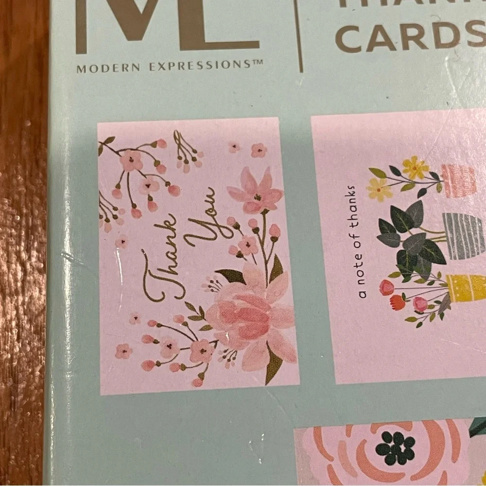 NIB modern expressions box of 10 thank you cards